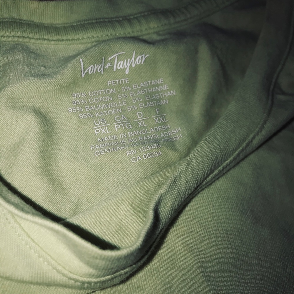 Lord and Taylor Lime T-Shirt - Picture 2 of 2